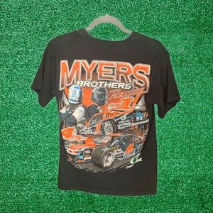 Vintage Myers Brothers Racing Graphic Tee Short Sleeve Sports T Shirt